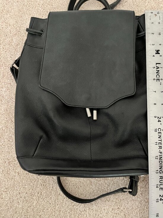 Rag and Bone Pilot Backpack in Black Leather and Silver Tone Hardware